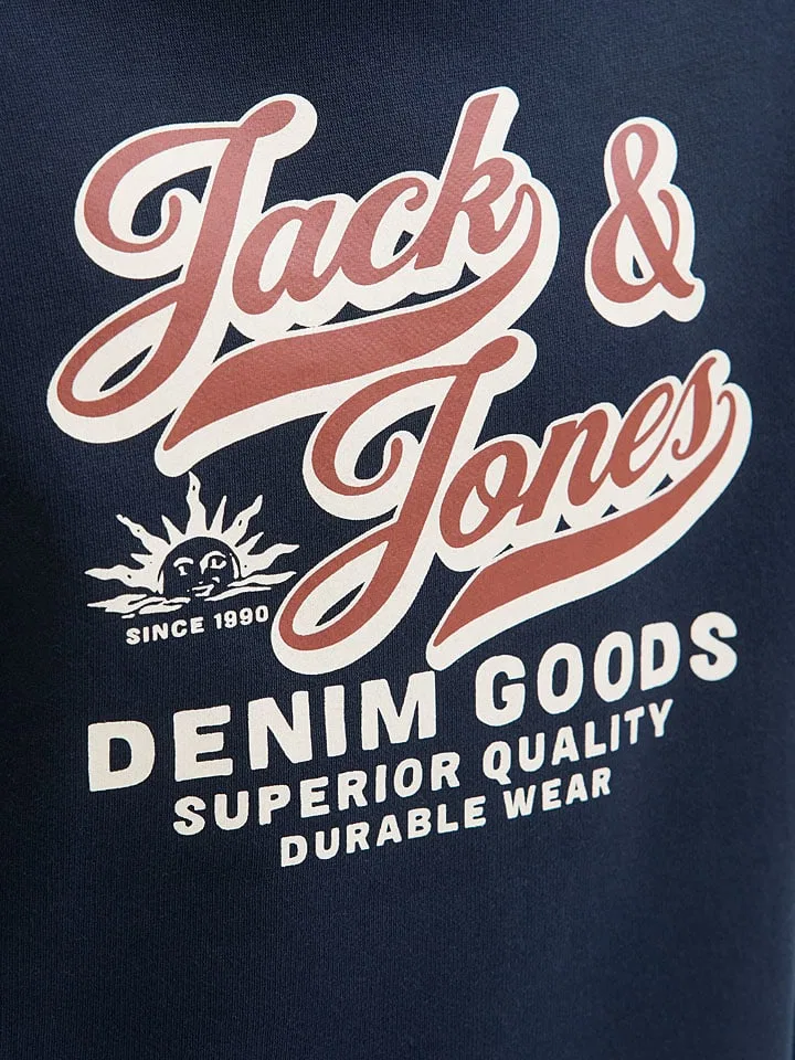 Свитшот с логотипом JACK & JONES Junior, темно-синий — фото 3