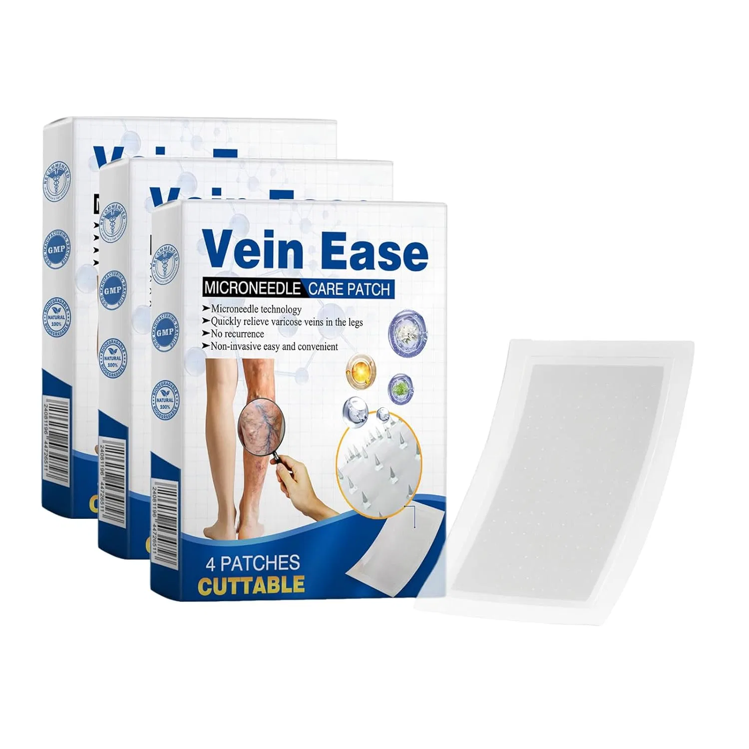 Пластыри Vein Ease Microdarts для лечения варикозного расширения вен Generic, 3Pcs