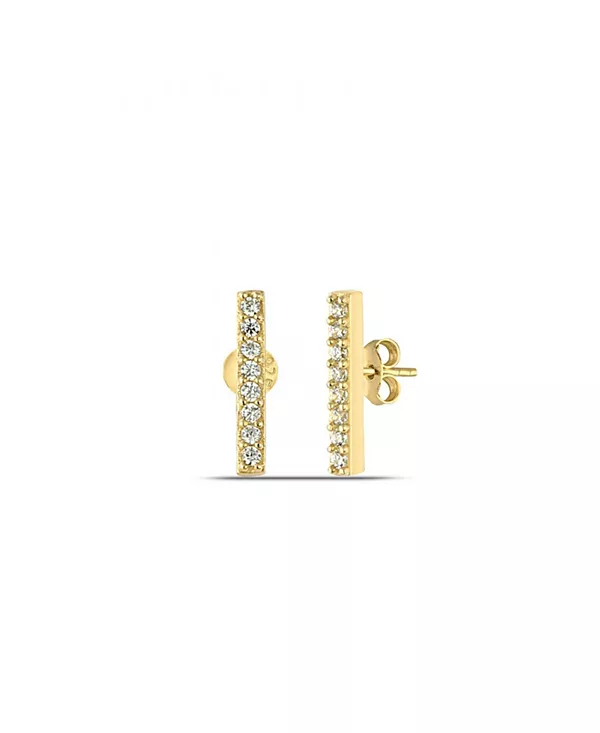 

Серьга-Гвоздик из стерлингового серебра с цирконием Spero London, gold