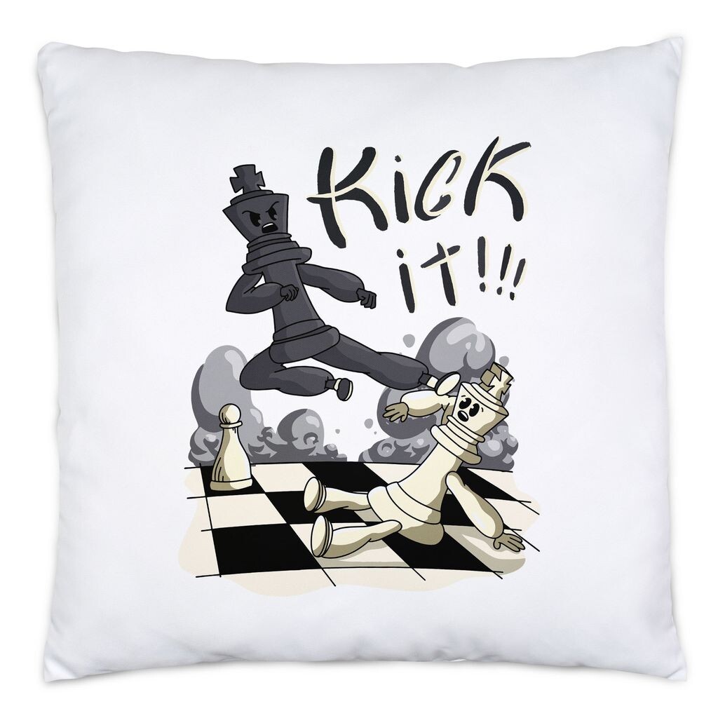

Подушка Kick It с наполнителем для шахматиста, шахматная доска, идея подарка для шахматных любителей Hey!Print