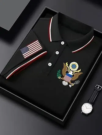 Мужская поло с принтом к 250-летию США 1776-2026 Eagle Patriotic Generic, 01 — фото 2