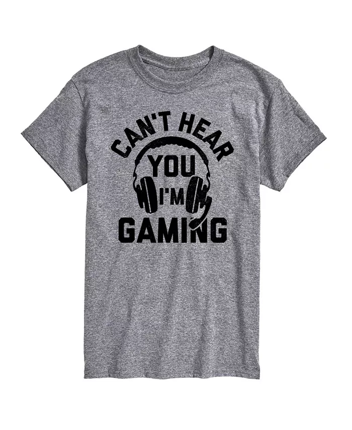 

Футболка мужская с коротким рукавом Hybrid Apparel Can't Hear You Gaming AIRWAVES, серебряный