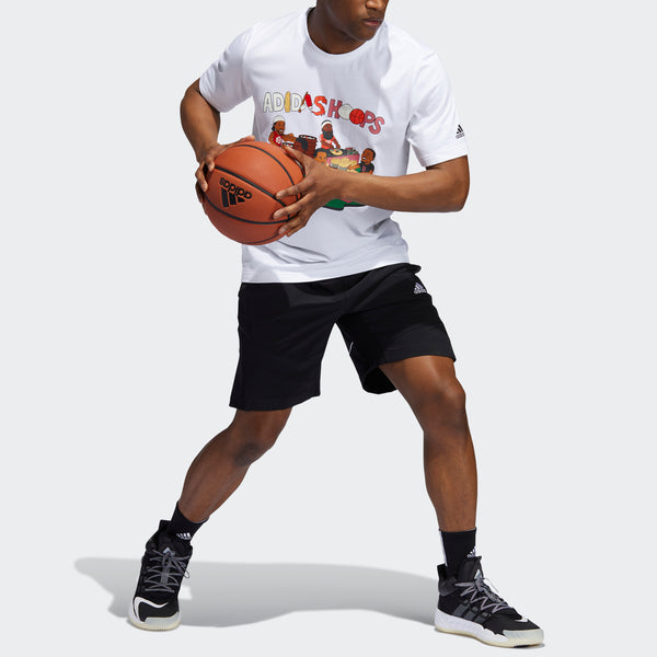 Футболка china s1 tee basketball cartoon printing casual sports short sleeve white Adidas, белый — фото 4
