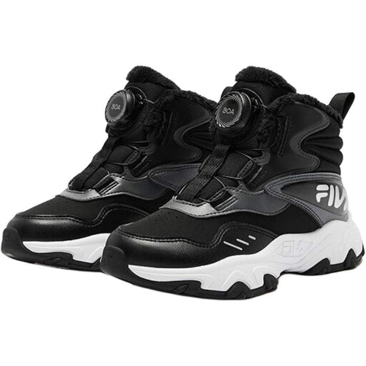 FILA KIDS Детские кроссовки с высоким берцем, устойчивые к износу и скольжению, черно-серые, для детей 3–7 лет — фото 3