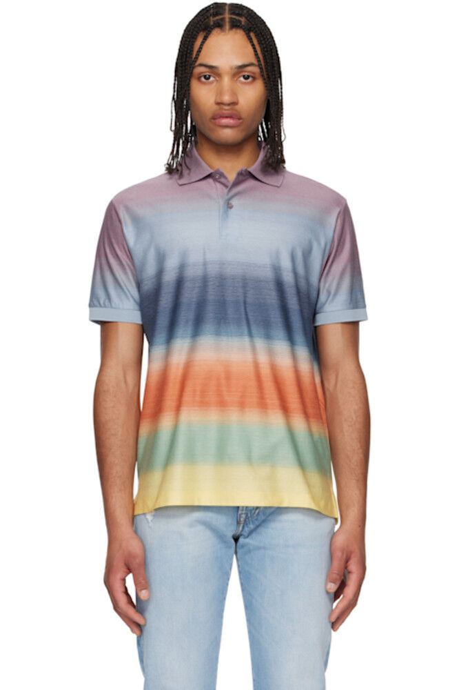 

Многоцветное хлопковое поло Smith Stripe Paul Smith