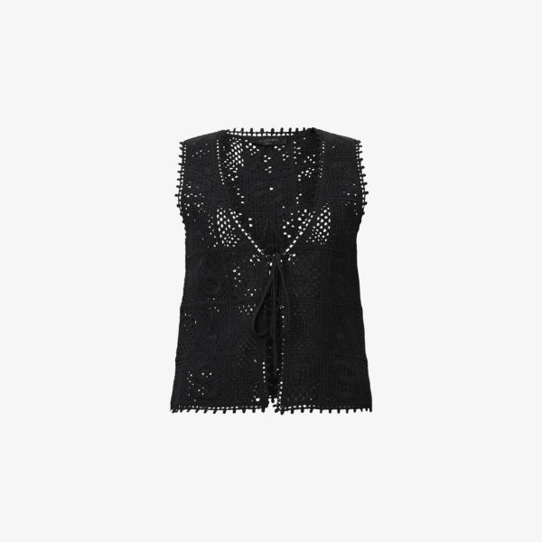 

Жилет Allsaints Florence с завязками спереди, черный