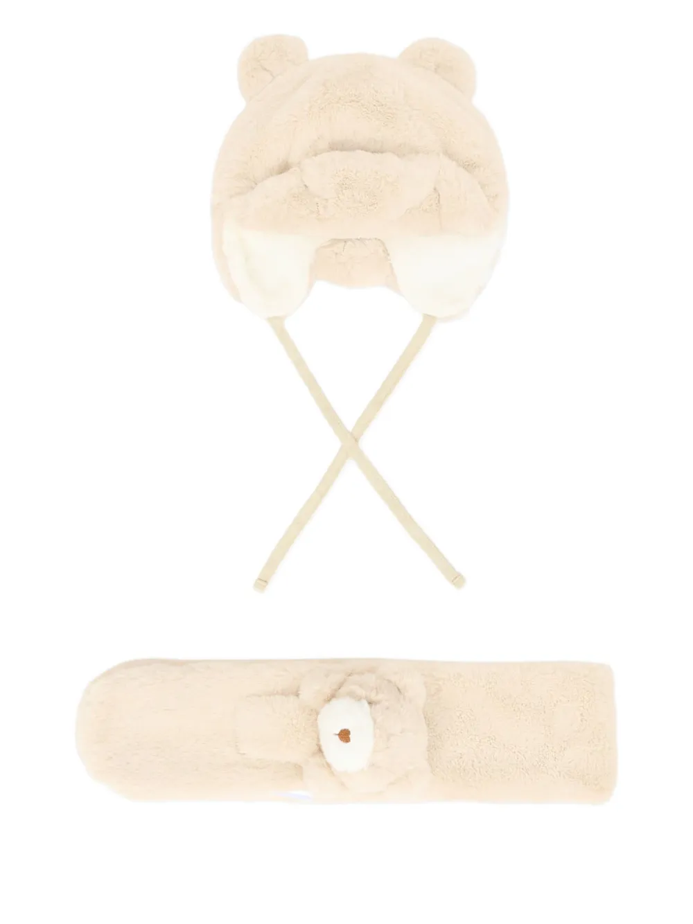 

Комплект: шапка с ушками медведя и шарф Mayoral, нейтральный