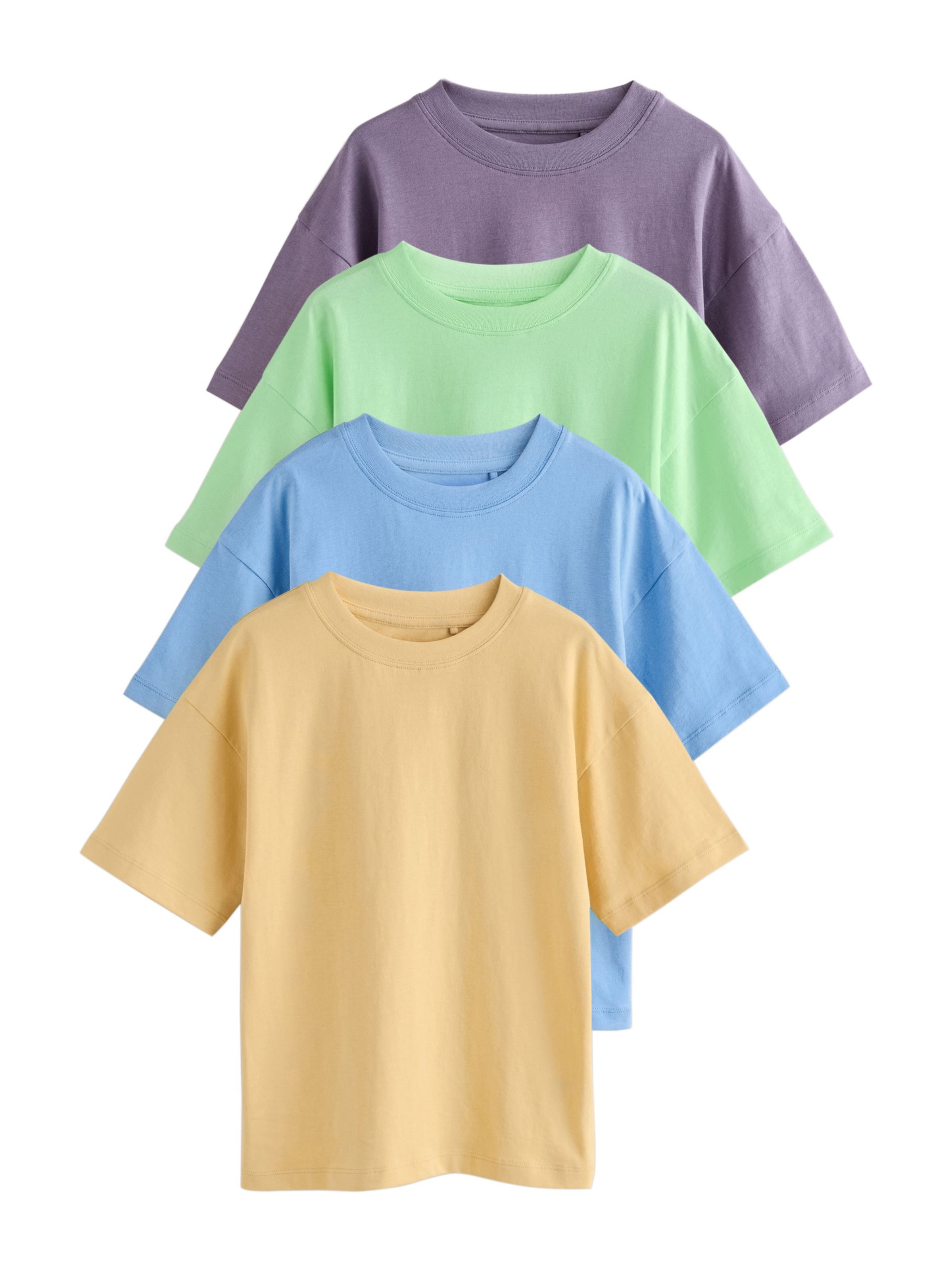 Next Футболка в цветах Sky Blue, Lemon, Light Green, Dark Purple