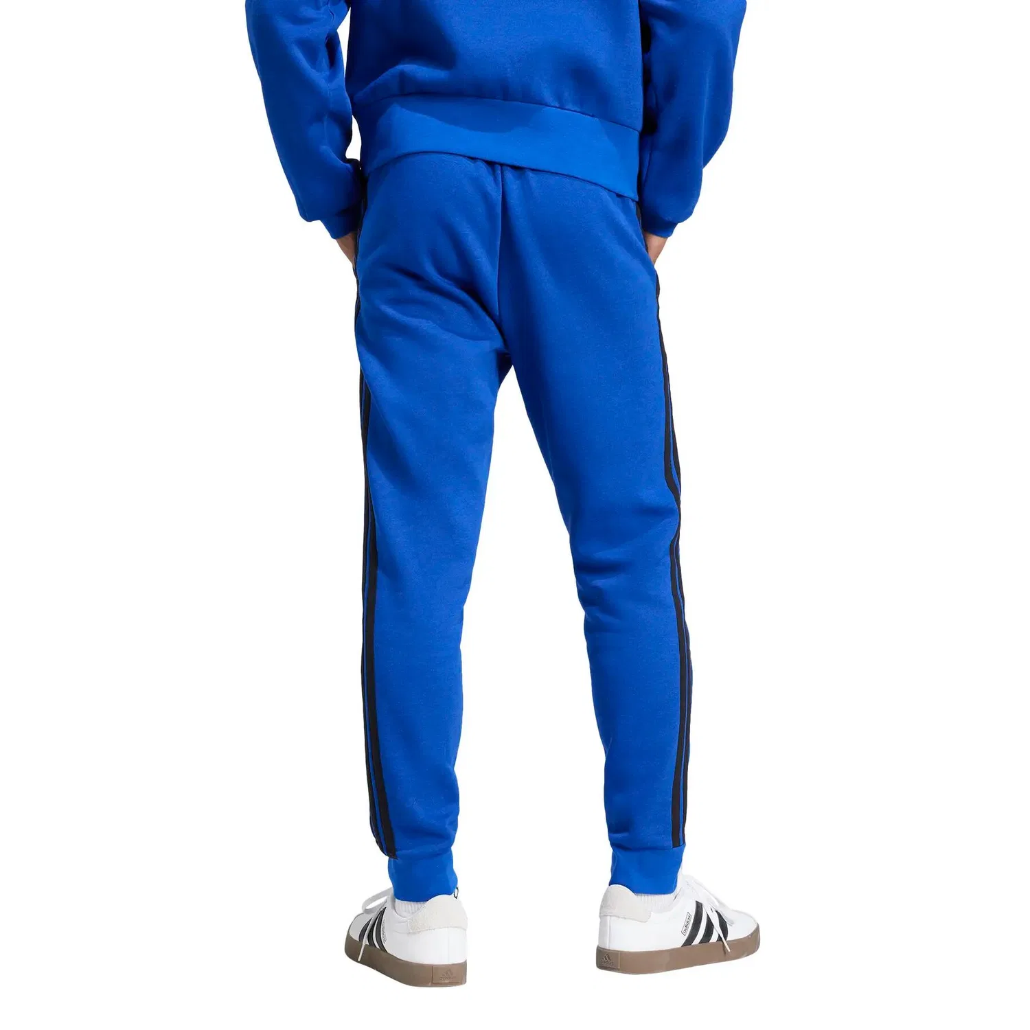 Мужские спортивные брюки с флисом 3 Stripes Adidas, Konigsblau Schwarz — фото 4