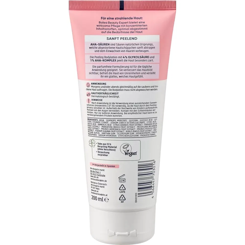Лосьон для тела с AHA + тканевая маска Balea Beauty Expert, 200 мл — фото 4