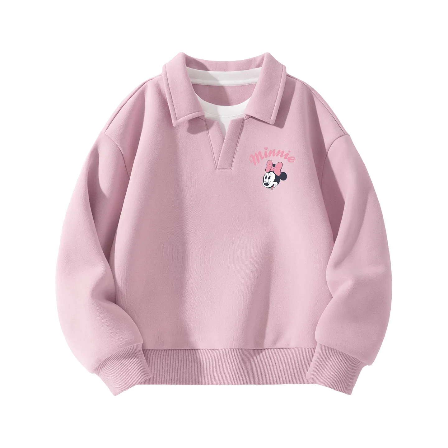 Детская толстовка с поло с воротником, с принтом, Disney, Blue Pink