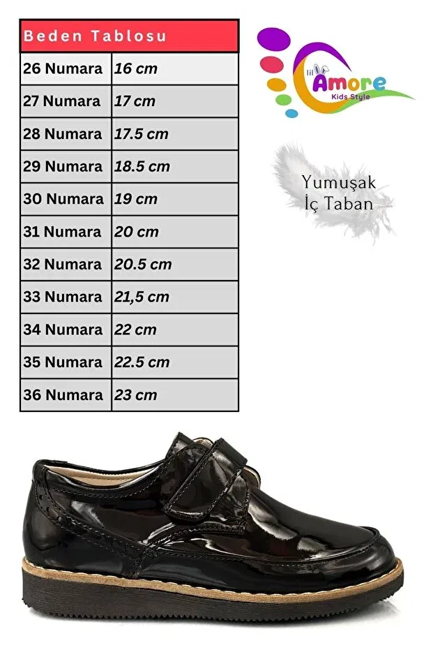 Детские туфли для мальчиков с коротким каблуком Lil Amore, Patent Leather Black — фото 2