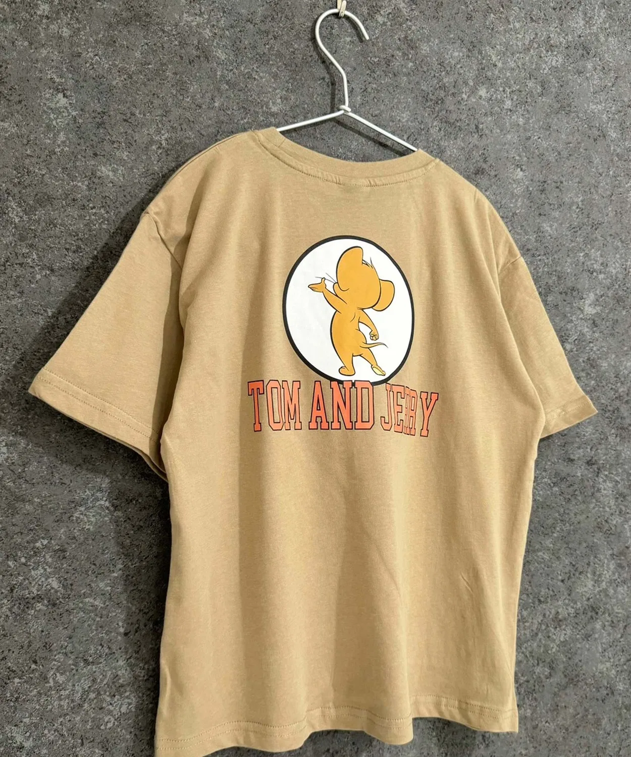 Детская футболка оверсайз с принтом Tom and Jerry T23-00 TOM&JERRY, Beige — фото 3