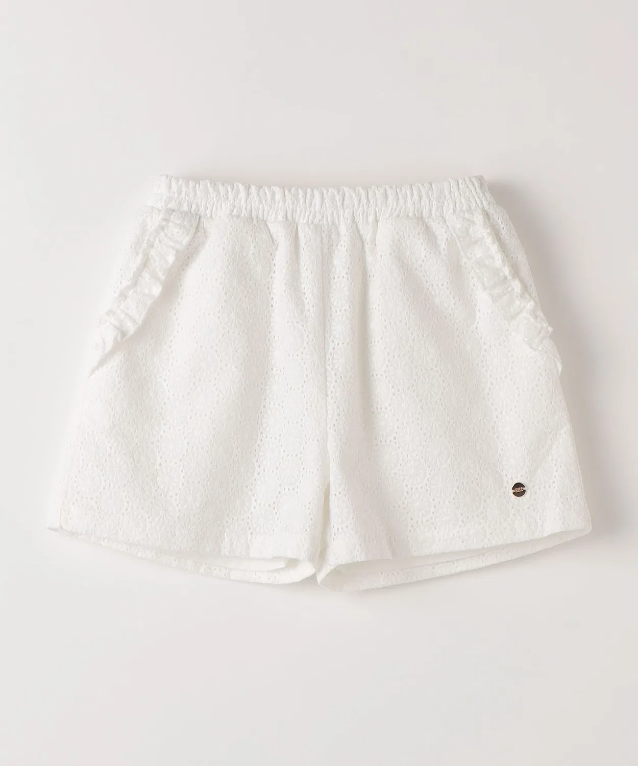 Детские шорты для девочек с кружевной вышивкой SHIPS Colors, Off White — фото 3