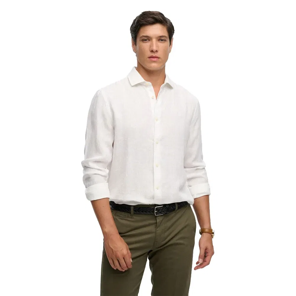Рубашка с длинным рукавом Riviera Linen Superdry, белый