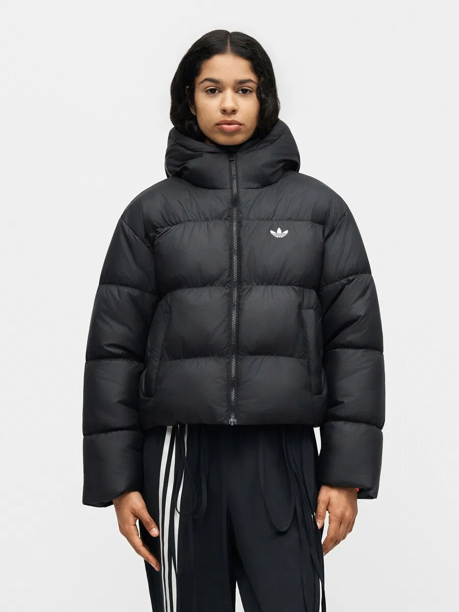 Зимняя куртка ADIDAS ORIGINALS с капюшоном, черная — фото 2