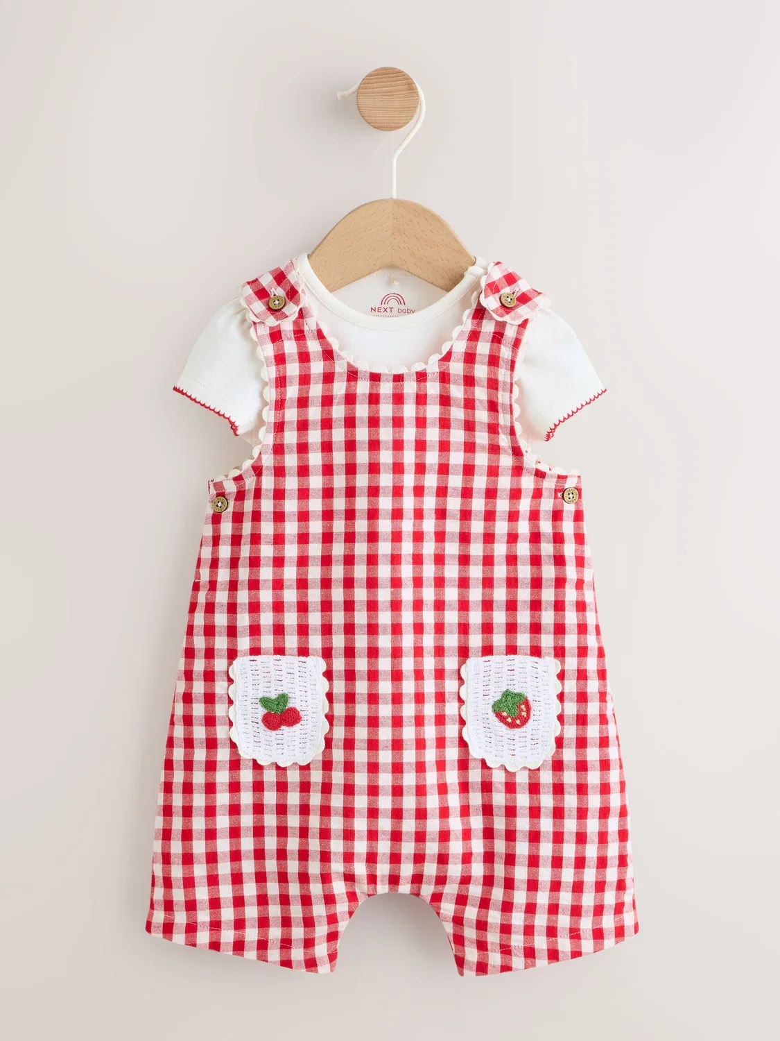 Комбинезон и боди 2 предмета Next, Red Gingham Printed