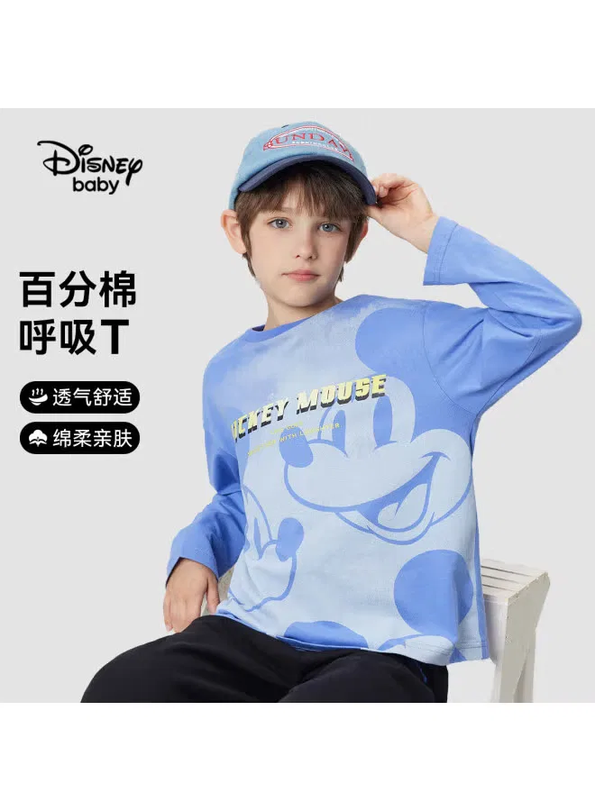 Лонгслив с длинным рукавом хлопковый Disney Baby, синий