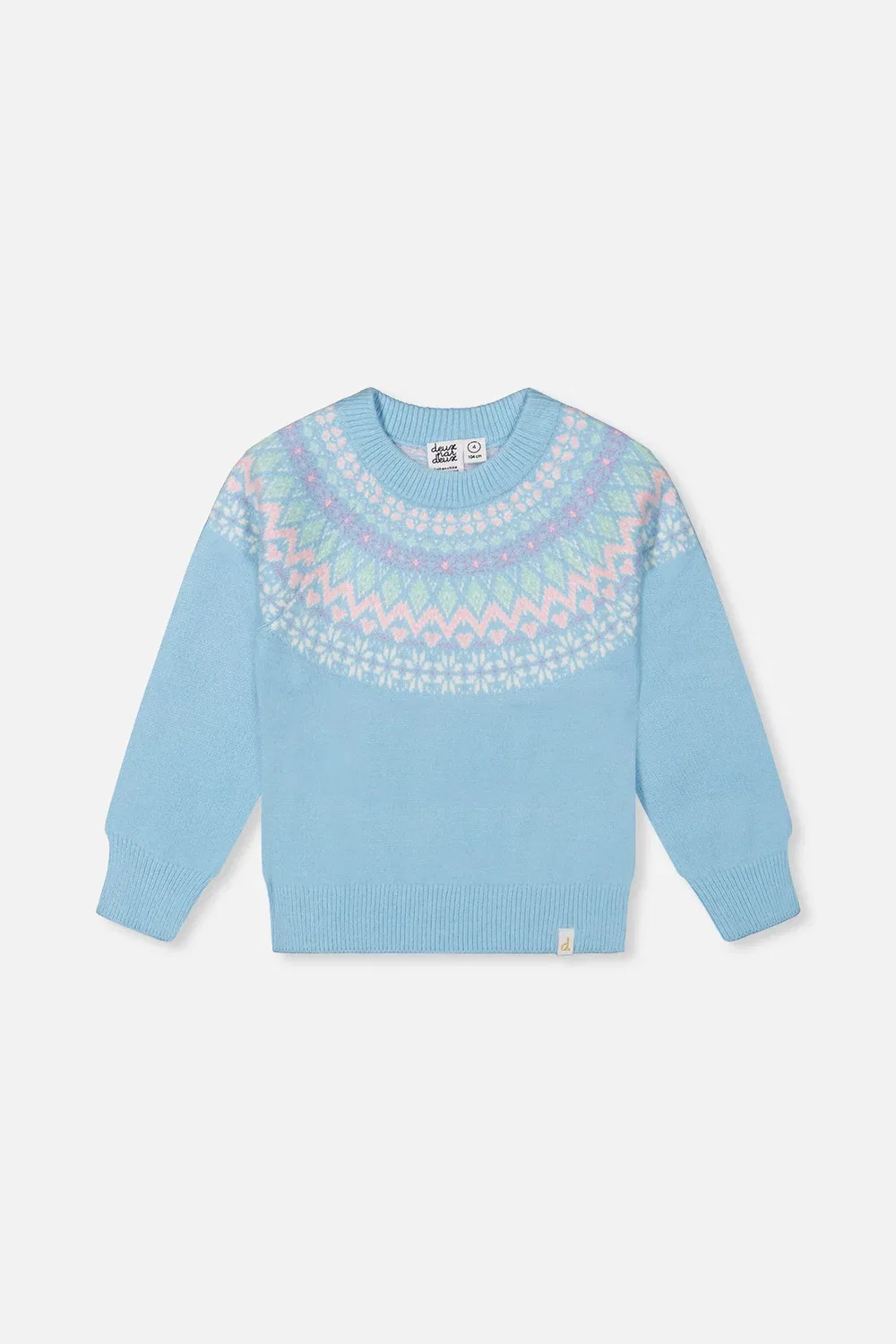 Детский свитер с длинным рукавом Nordic Jacquard Deux par Deux, Light Blue