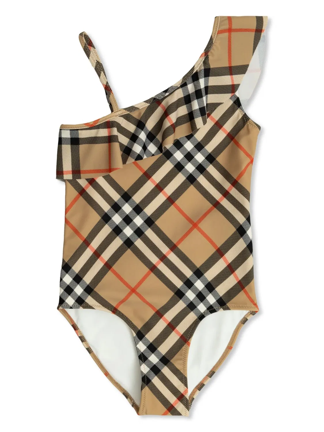 Купальник в клетку Burberry, коричневый