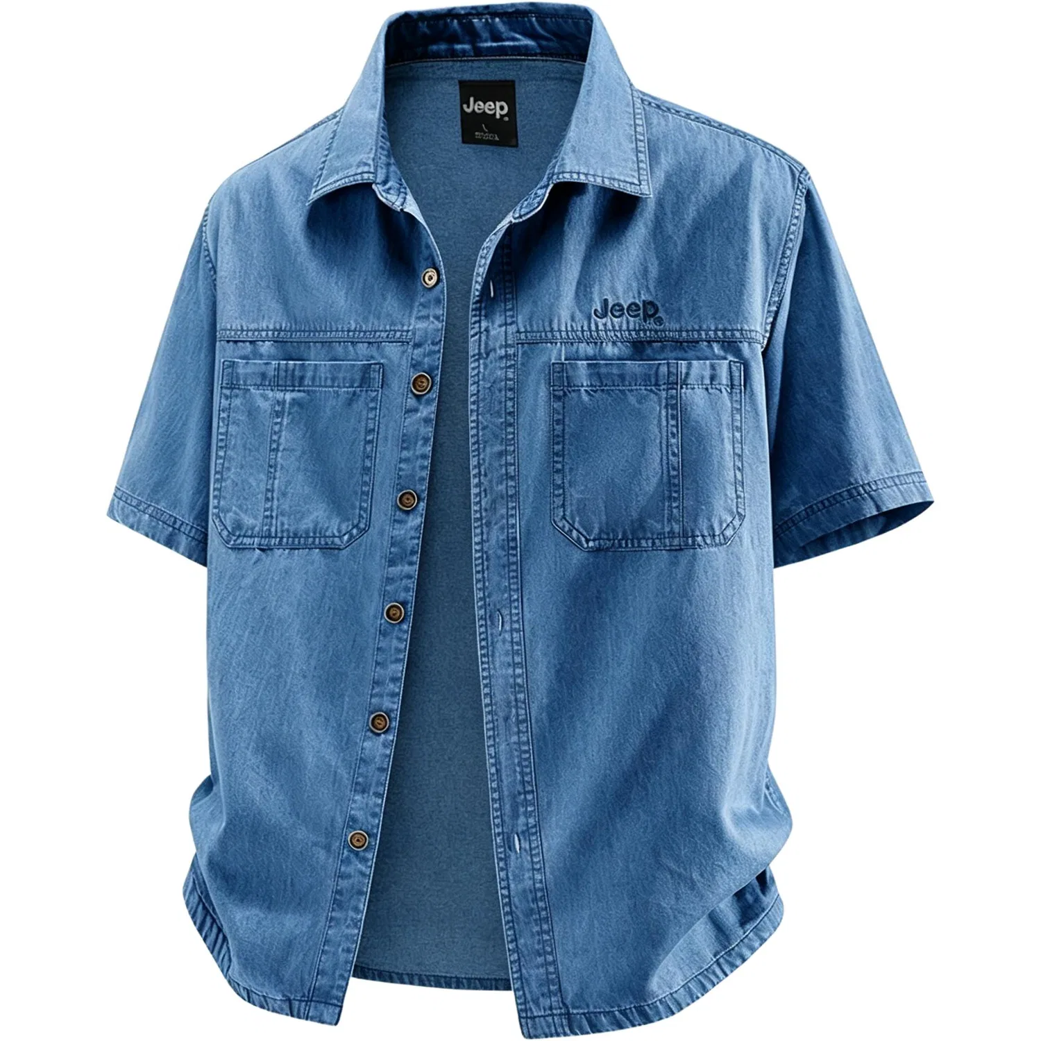 Детская рубашка-куртка с коротким рукавом Jeep, Denim Blue