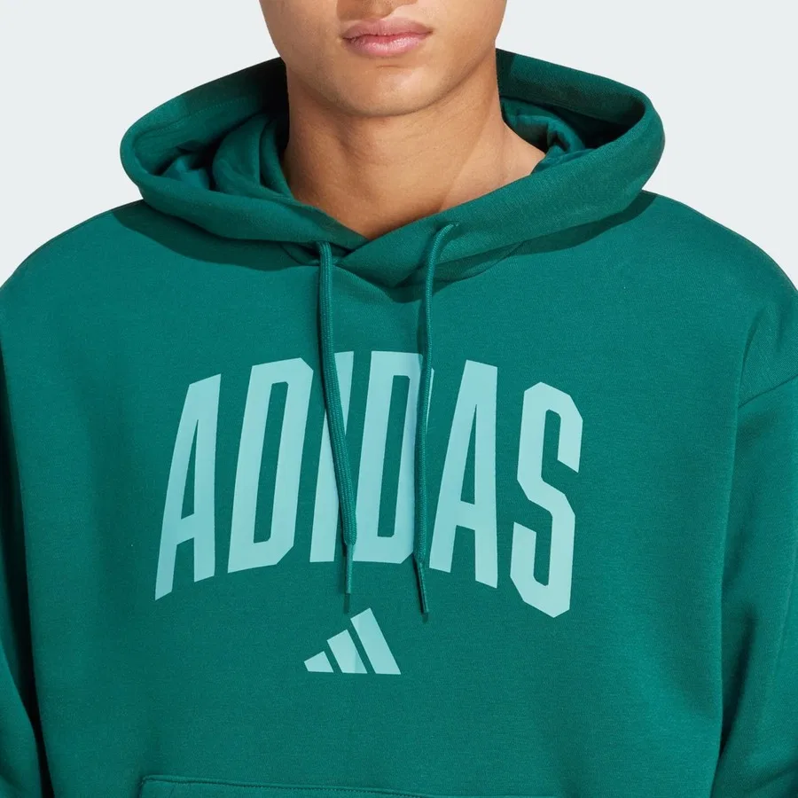 Худи с капюшоном флисовое Collegiate adidas, Зеленый — фото 4