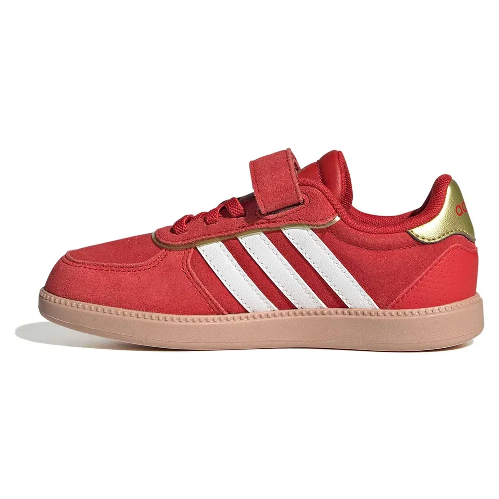 Детские кроссовки для девочек с кожаным верхом Breaknet Sleek Adidas, Red — фото 3