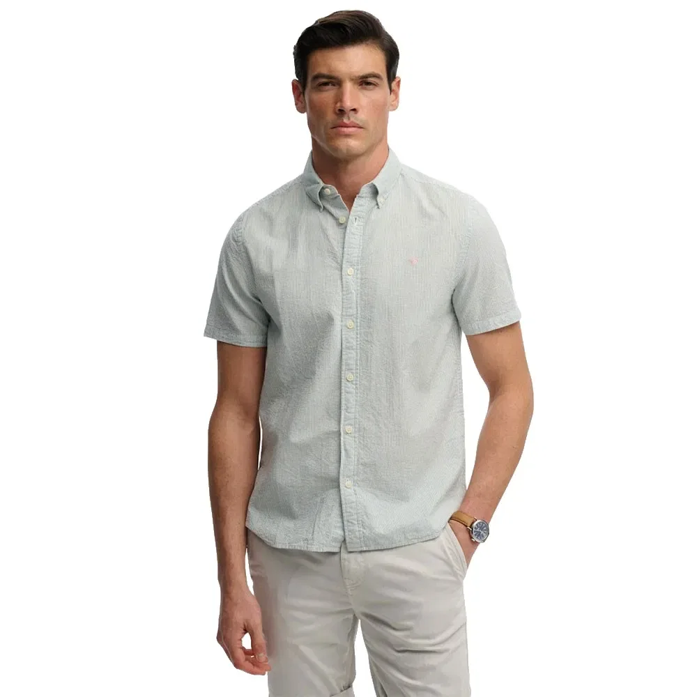Рубашка с коротким рукавом Classic Seersucker Superdry, серый