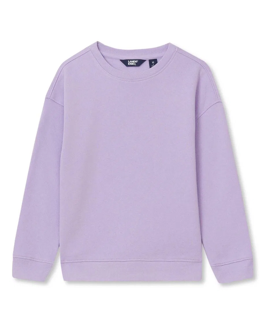 Свитшот из футера с длинным рукавом Husky Relaxed Fit Fleece Crewneck Lands' End, Lilac Breeze
