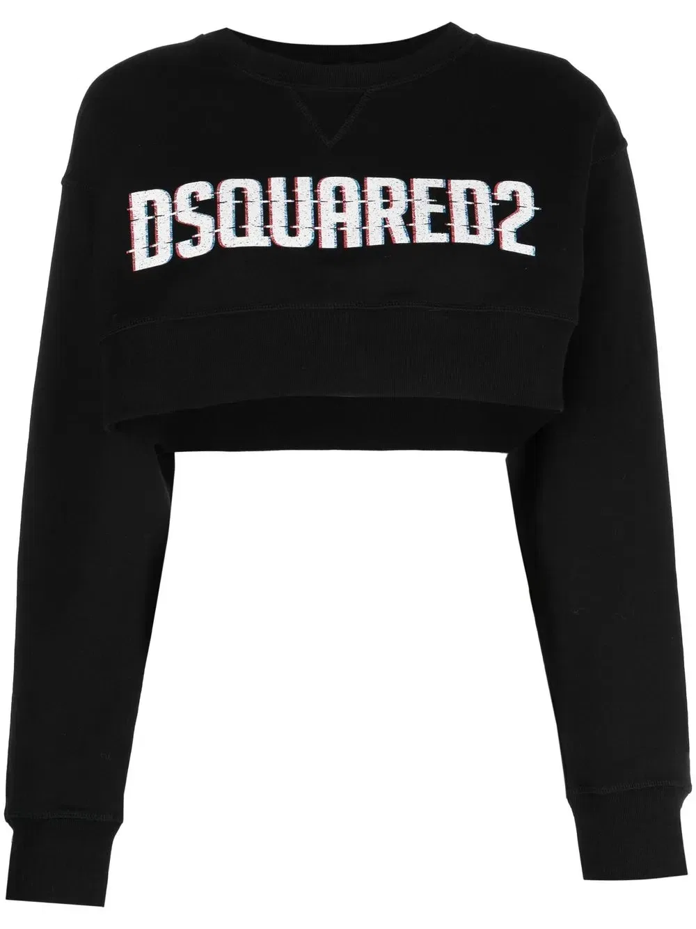 Укороченный свитшот с логотипом Dsquared2, черный