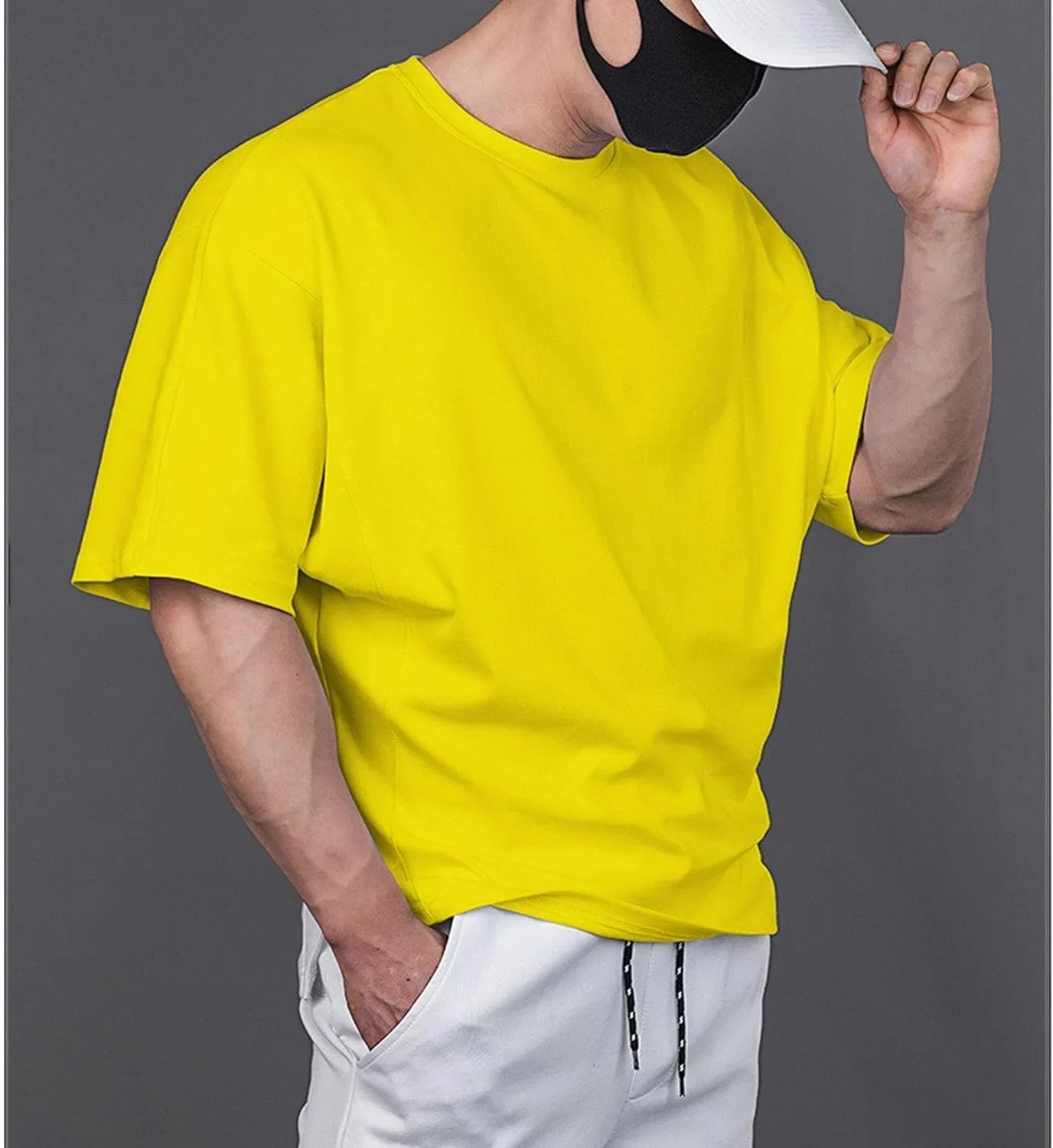 Мужская хлопковая футболка Athletic Crew-Neck, Yellow — фото 4