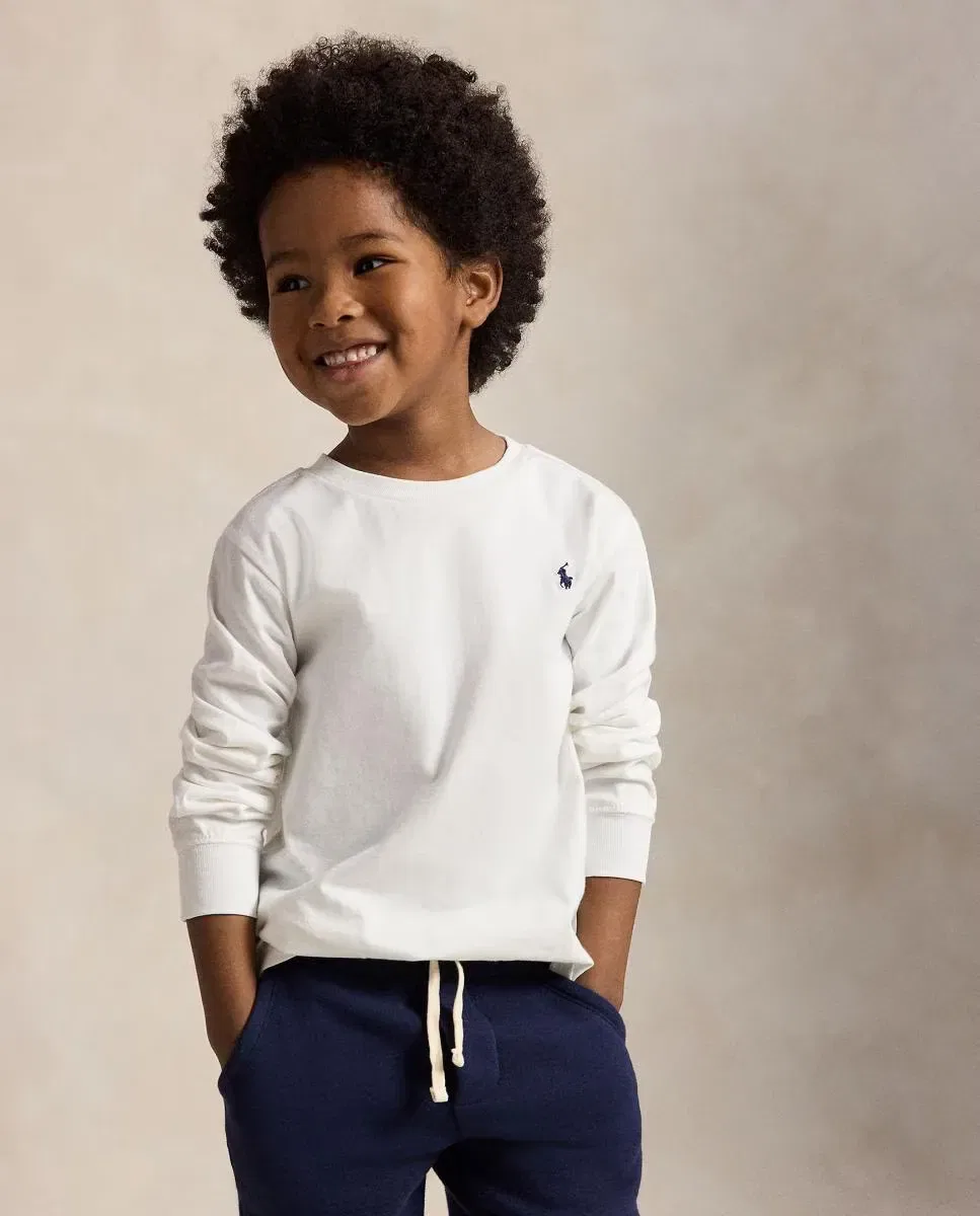 Детская футболка для мальчиков с длинным рукавом Polo Ralph Lauren, Blanco — фото 2