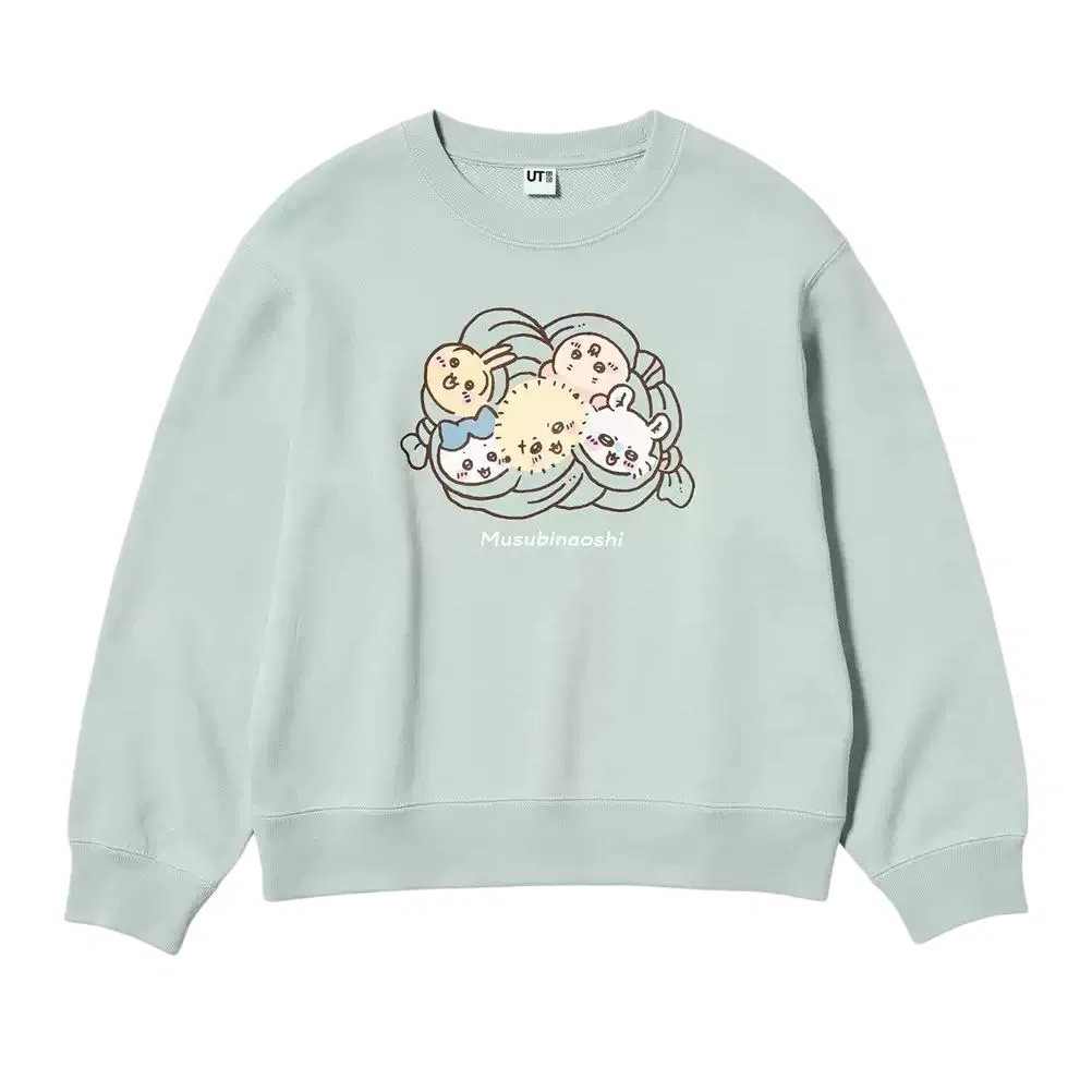Детский свитшот с круглым вырезом Chiikawa UNIQLO, Цвет 51 Verdant Green