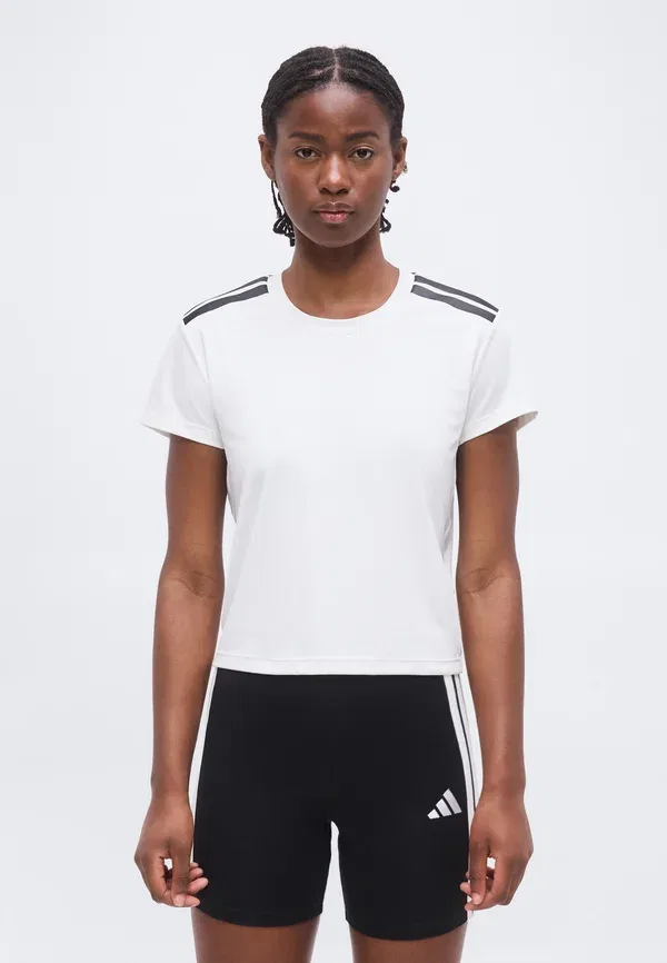 Спортивная футболка Hyperglam с тремя полосками Adidas Performance, белый