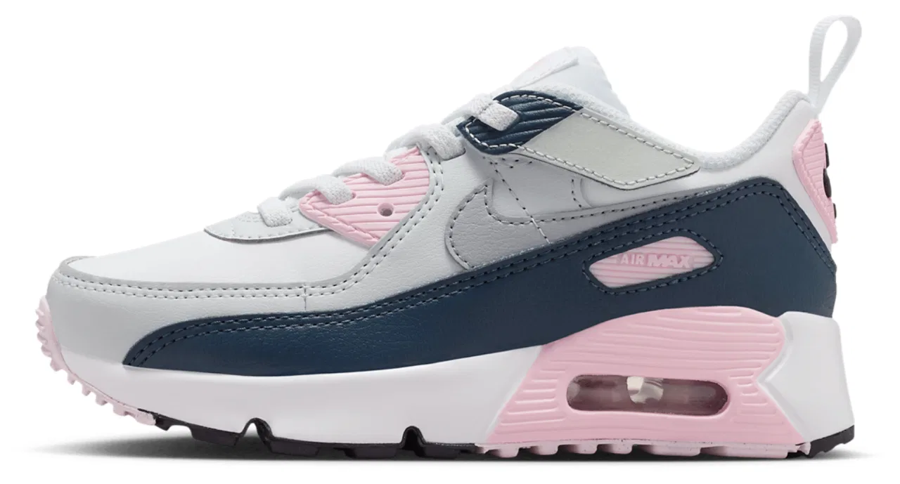 Кроссовки для мальчиков Air Max 90 EasyOn Nike, цвет White/Wolf Grey/Pink Foam — фото 2