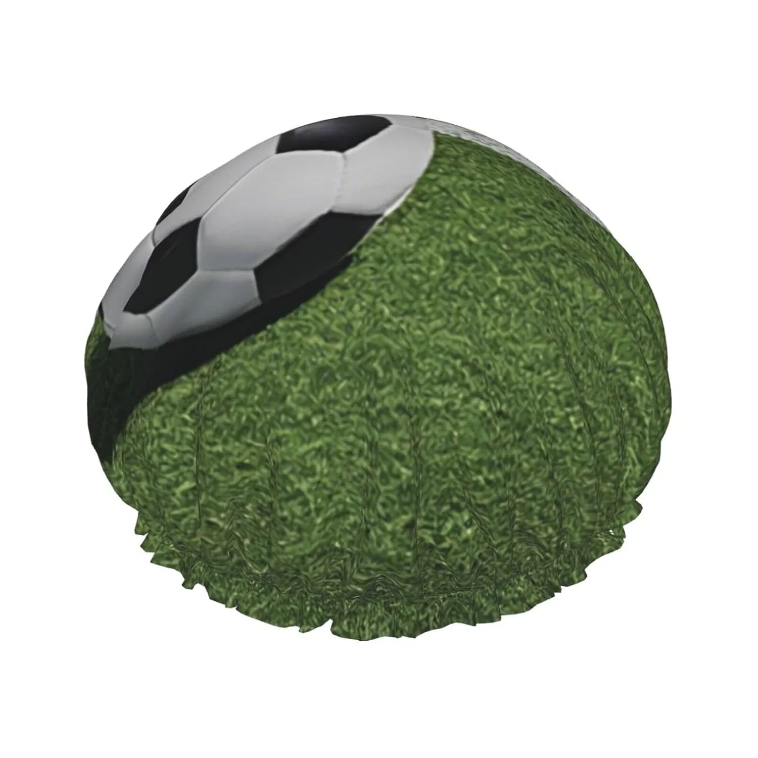 Шапочка для душа двойная с принтом Green Grass Football, BEIVGOXL