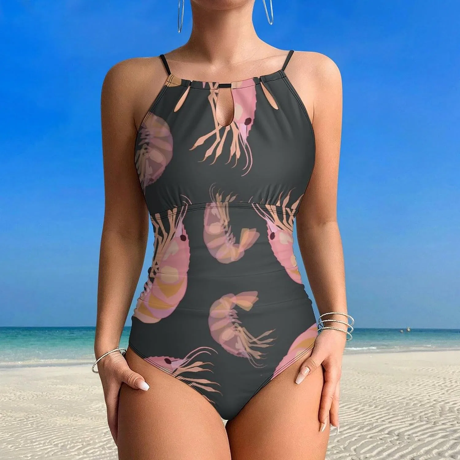 Женский слитный купальник с принтом змеиной кожи Athletic Modest Swimwear, Style-9 — фото 2