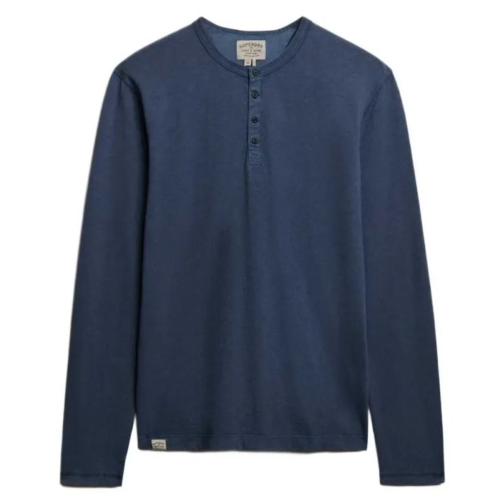 Мужская футболка с длинным рукавом Slub Grandad Superdry, Blue