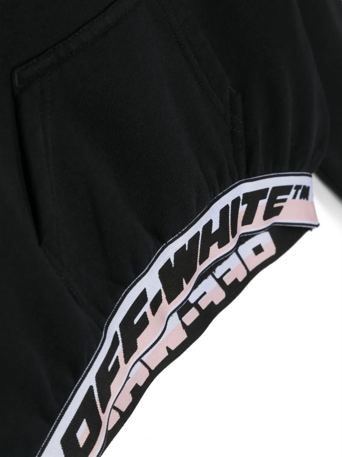 Укороченная худи с логотипом OFF-WHITE, черный