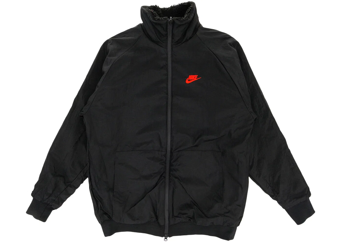 Мужская куртка с принтом Nike Big Swoosh Reversible Boa Jacket (Asia Sizing), Black Chili Red — фото 3