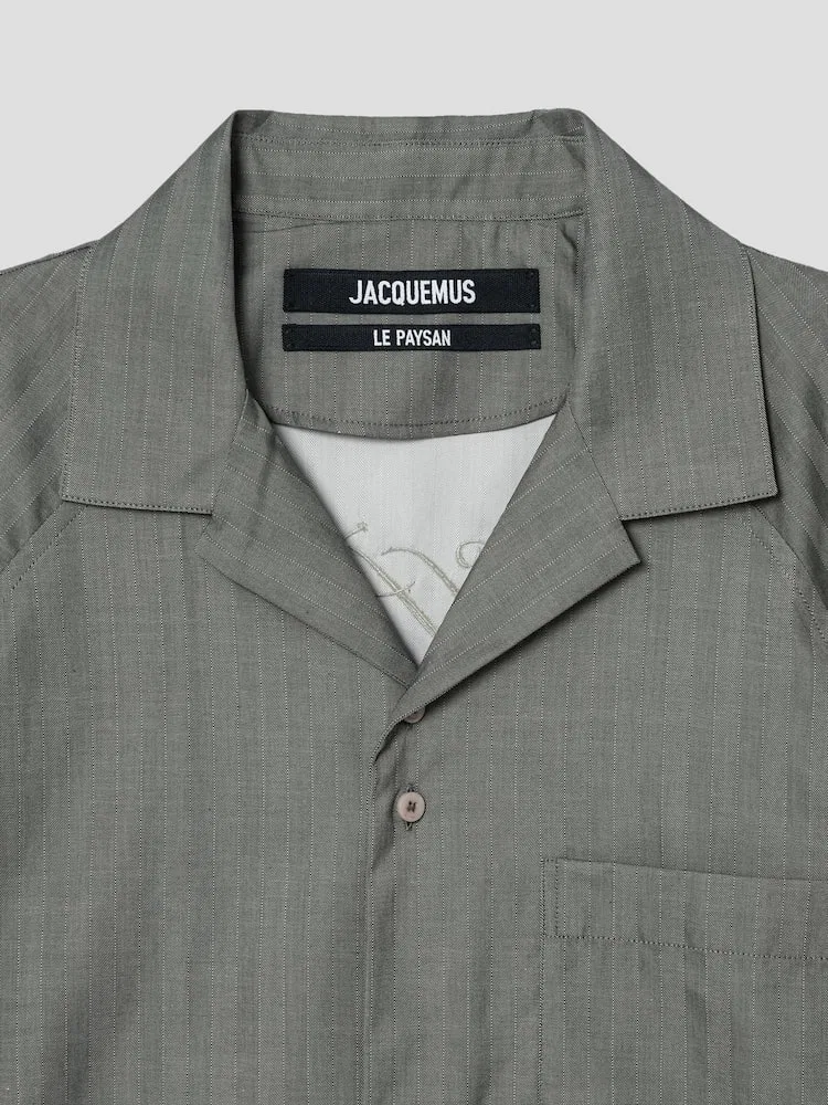 Рубашка с коротким рукавом, хлопок, La Chemise Romarin Mc JACQUEMUS, Dark Khaki — фото 3