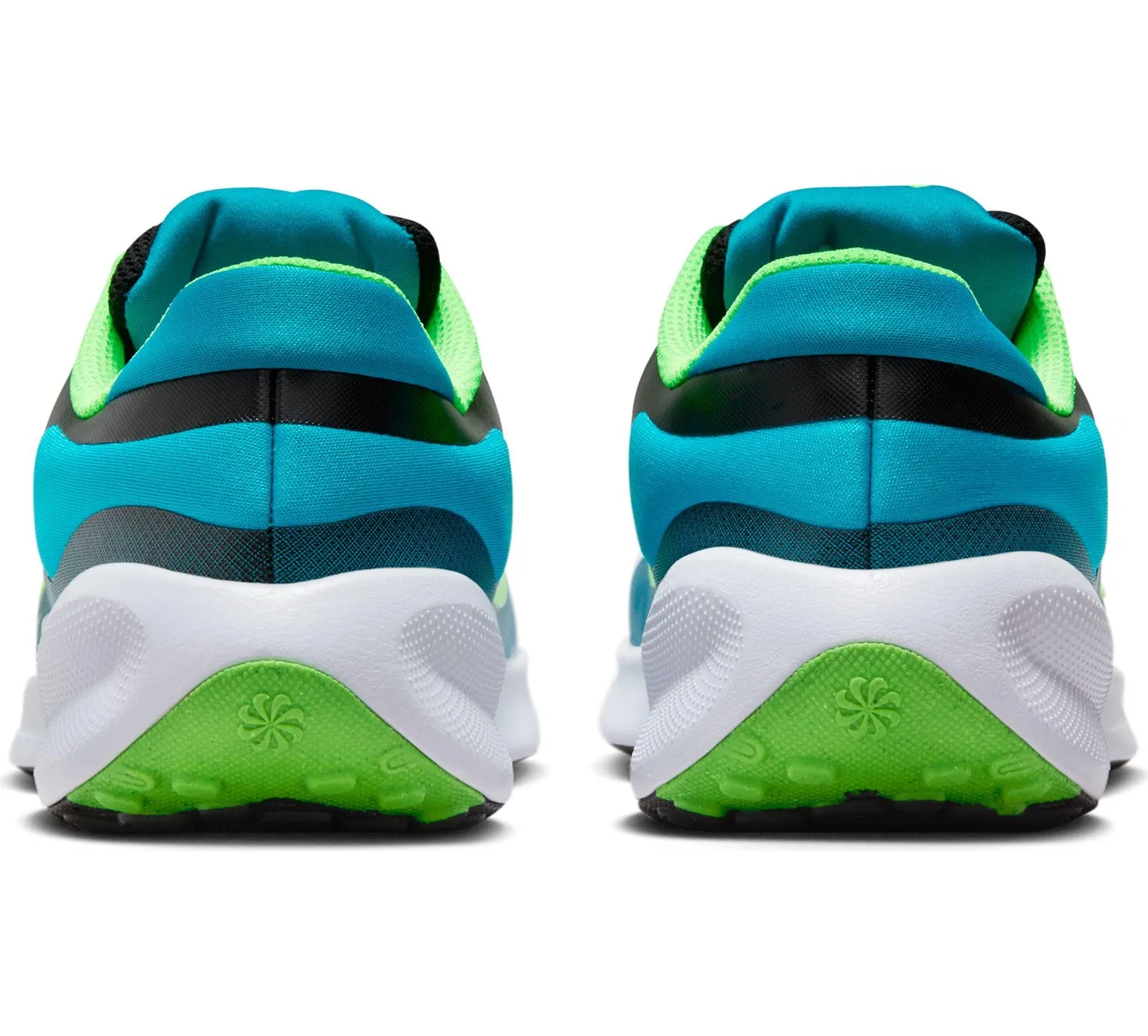 Детские беговые кроссовки для мальчиков с мягкой колодкой Revolution 7 NIKE, Black Green Strike Football Grey — фото 2