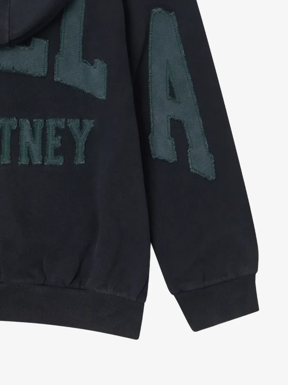 Худи на молнии с аппликацией-логотипом Stella McCartney Kids, черный — фото 4