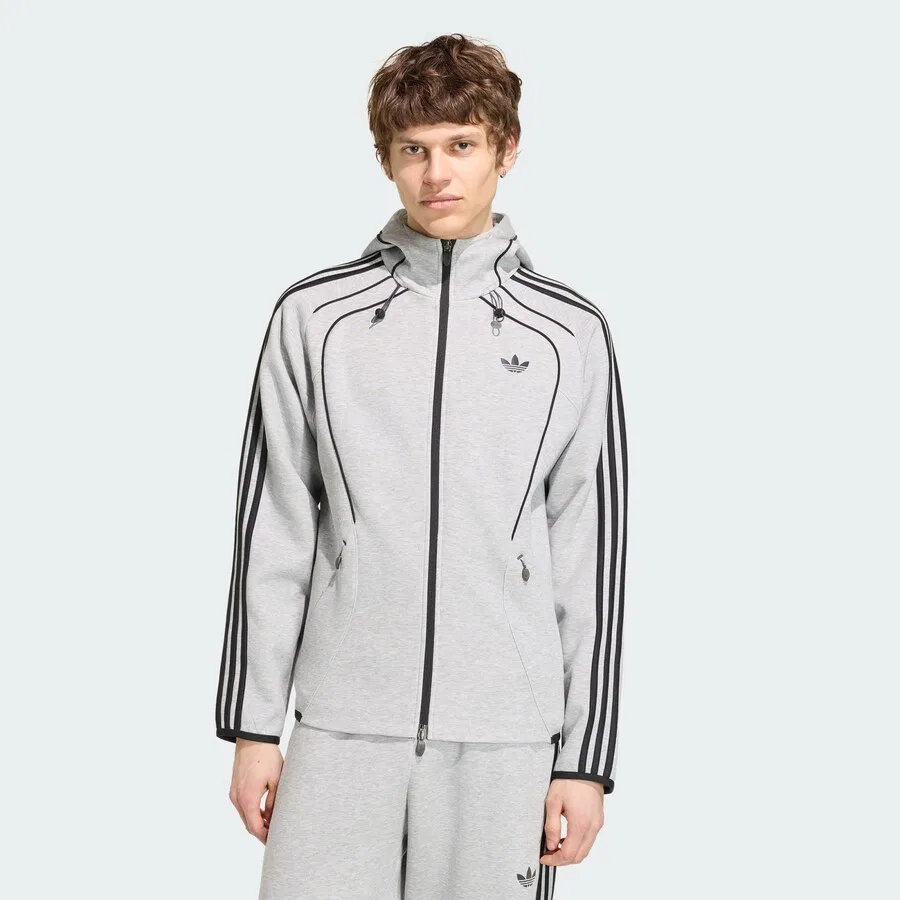 Светло-серая худи на молнии ADIDAS ORIGINALS Teamgeist 26, светло-серый — фото 3