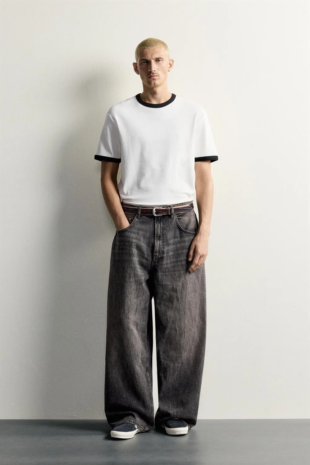 Джинсы свободного кроя ZARA, Brown