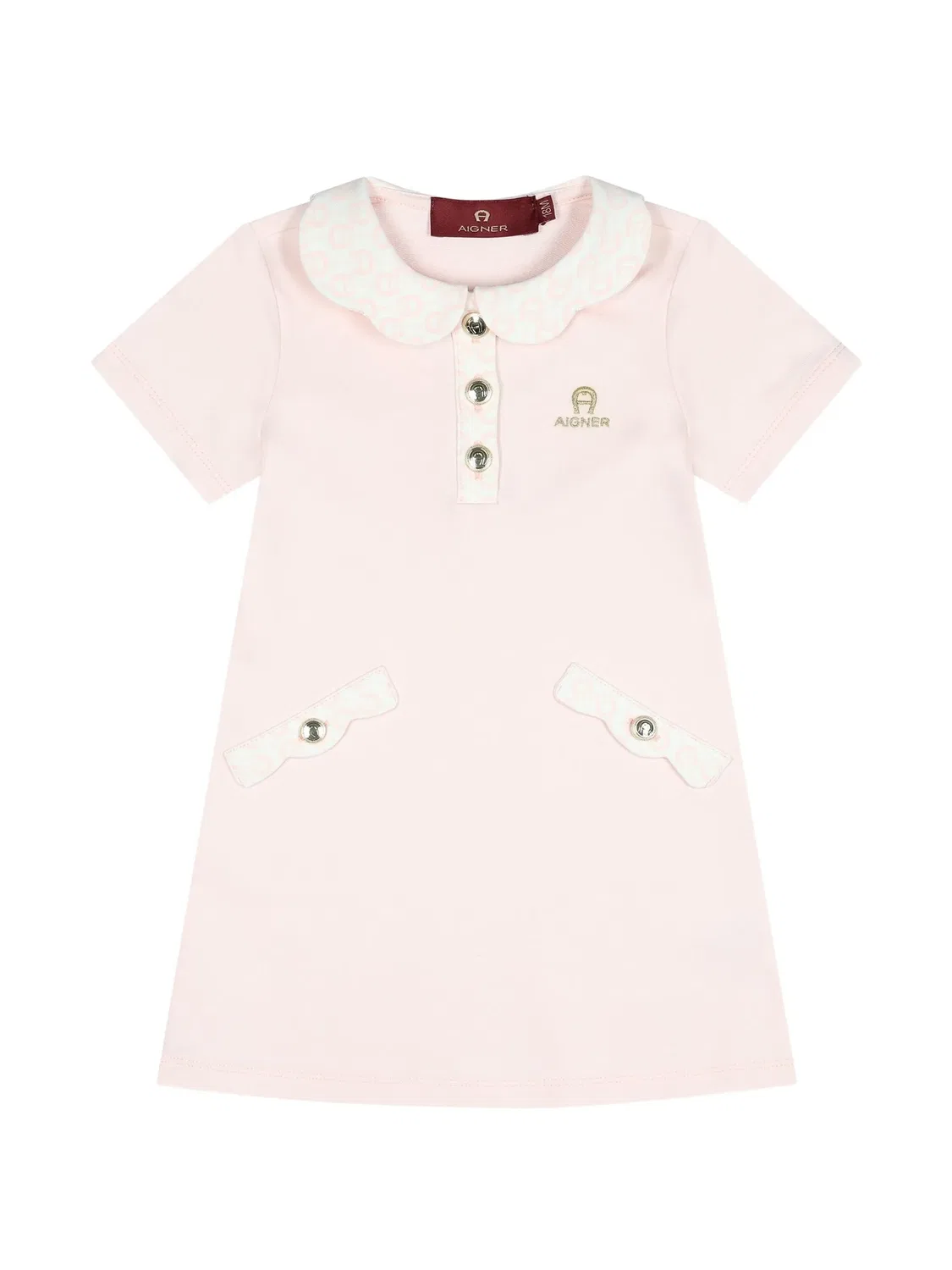 Платье с фестонами и вышивкой Aigner Kids, розовый