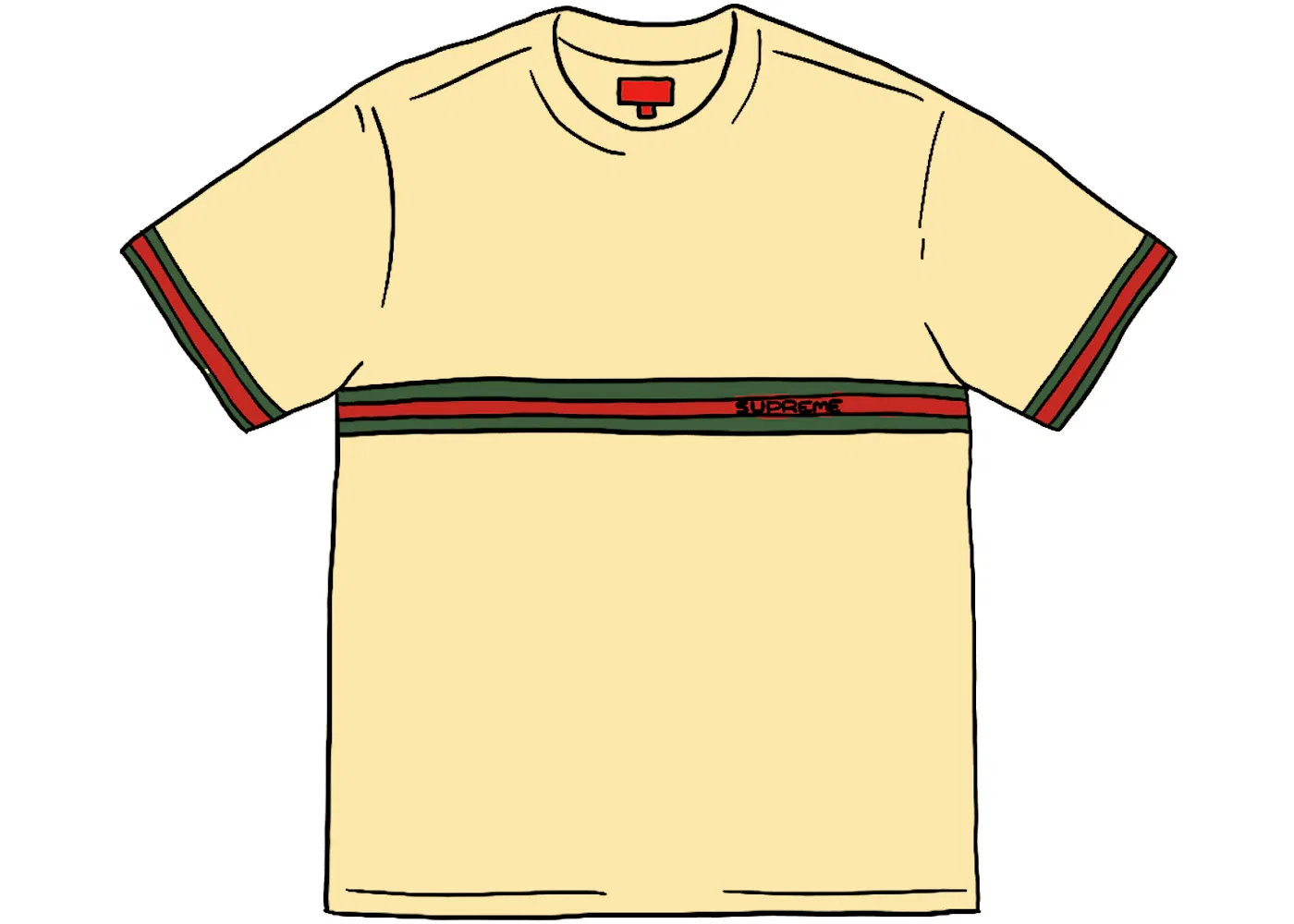 Мужская футболка с принтом Supreme S/S Top (SS20), Light Yellow