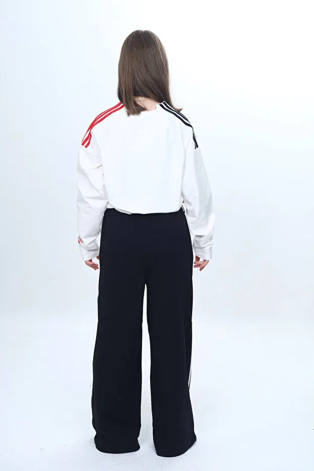 Детский спортивный костюм для девочек хлопковый Jannock, White-Black — фото 4