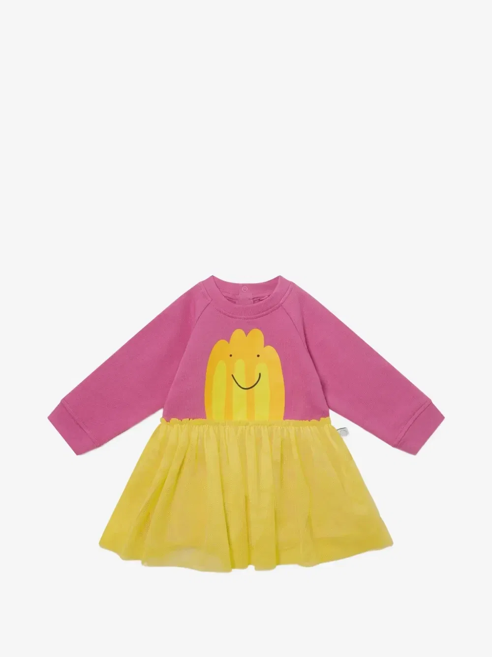 Платье с юбкой из тюля и графичным принтом Stella McCartney Kids, розовый