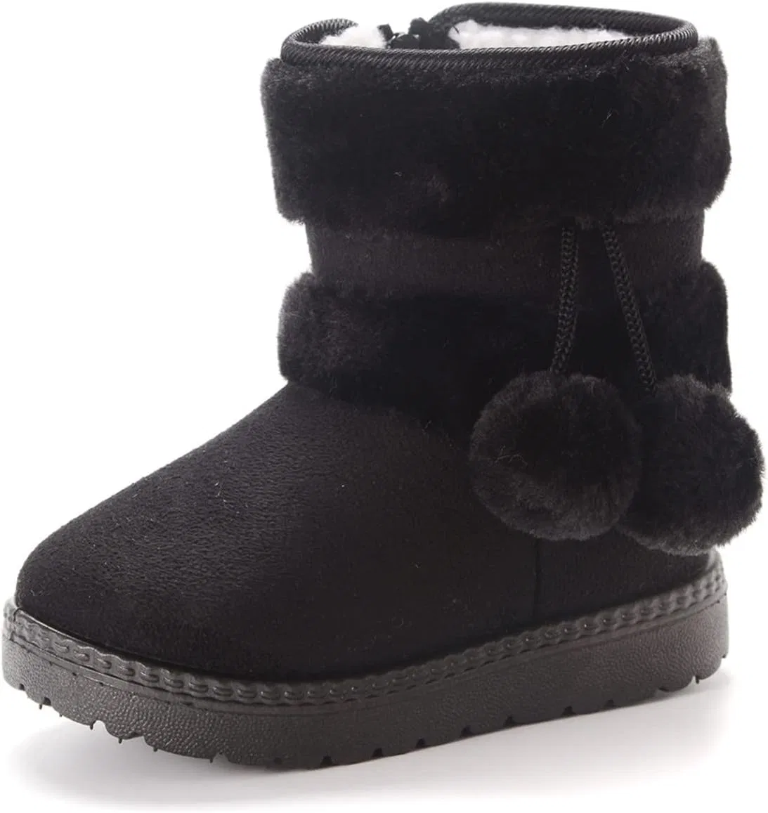 Детские зимние сапоги для девочек с флисовой подкладкой TXGMNA, Black — фото 4
